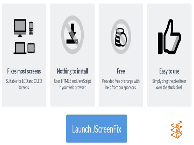 سرویس JScreenFix به شما کمک می‌کند به شکل آنلاین پیکسل های خراب یا گیرکرده مانیتور خود را پیدا کنید